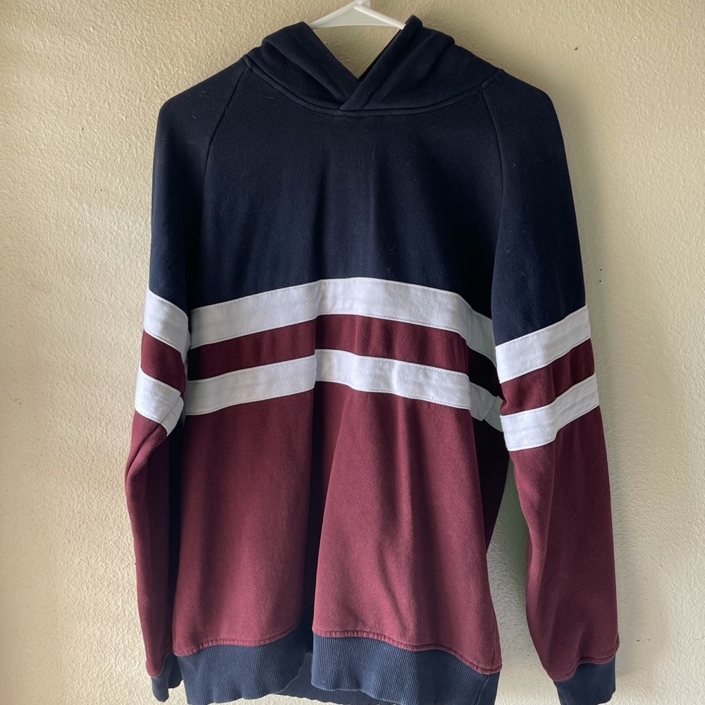 Basic Blue and maroon hoodie size L in good condition